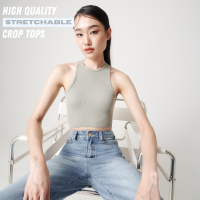 Ultra-Stretch Crop-Top (เสื้อครอปผ้ายืด) - Grey (READY-TO-SHIP)