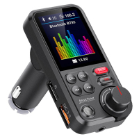 1.8 "Wireless Car Bluetooth FM Transmitter Aux รองรับ QC3.0ชาร์จเสียงแหลมและเสียงเบสเครื่องเล่นเพลง