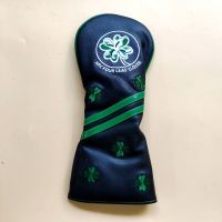 Black PU Four Leaf Clover Driver Cover Golf Club Driver Head Cover Driver Wood Cover