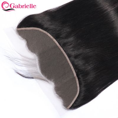 Gabrielle 13x4 Lace Frontal Brazilian Straight Human Hair 4x4 Lace Closure s Only Pre plucked Natural Color Remy Hair 8-22 Inch