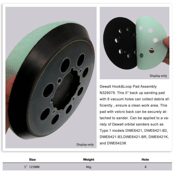 5-inch-125mm-8-hole-backup-sanding-pad-hook-and-loop-polishing-backing-pads-grinding-tools-for-dewalt-orbital-sander-adhesives-tape