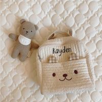 Personalized Cute Embroidered Bear Backpack Embroidered Name Childrens Schoolbag Student Backpack Baby Baptism Gift