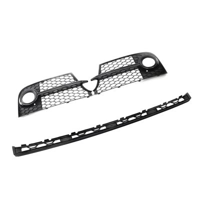 Gloss Black Left+Right Front Bumper Fog Lamp Frame Frame Fog Lamp Grille Fog Light Grills for Audi TTS 2011-2014