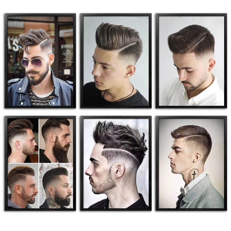 Professional Men's Hair Style Picture Barber Shop Decorative Painting Hair  Salon Mural Hair Salon Poster Wall Hanging Painting | Lazada