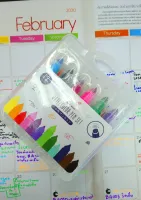 Water color Pen Set 12 สี สีเมจิก แสตมป์ ลายการ์ตูน สีวาดรูป