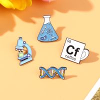 Science Enamel Pin Chemical Molecular Badges Microscope Beaker Brooches For Backpack Bag Fashion Science Teacher Gift 4 Styles Fashion Brooches Pins