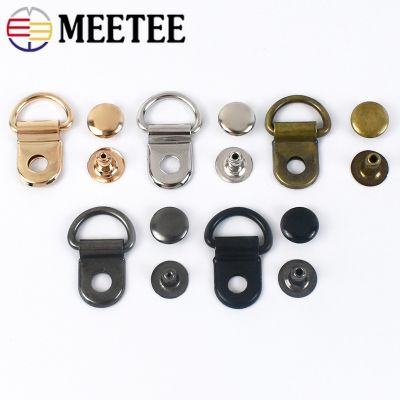 【YF】 50/100Sets Meetee 9x14mm Metal Copper D Ring Buckles Bag Side Clip Buckle Carabiner Shoes Strap Chain Hook Hardware Accessories