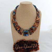 YYGEM 19 Mixed Color Sea Sediment Imperial Jasper GraduatedNecklace