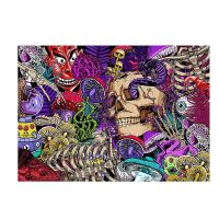 Skull Tapestry Trippy Mushroom Psychedelic Tapestry Aesthetic Hippie Tapestry Wall Hanging for Room