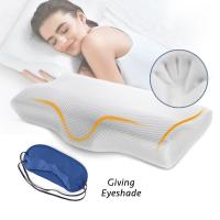 ♀☃△ Memory Foam Orthopedic Pillow Neck Protection Slow Rebound Pillows Butterfly Shaped Health Cervical Neck Pillow Dropshipping