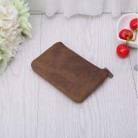 Fashion Cowhide Slim Coin Purse Women Coin Purse Men Zipper Around Wallet Card Key Holder Mini Bag