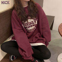 เสื้อสเวตเตอร์NICKสำหรับผู้หญิงรอบคอหลวมแขนยาว