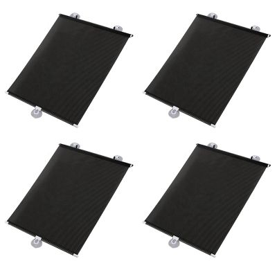 4X Sunshade Roller Blackout Suction Cup Blinds Curtains for Living Kitchen Office Car Window Free-Perforated Curtain E