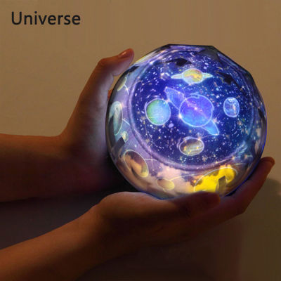 Starry Sky Earth Rotate Projector LED Night Light USB AA Battery Powered LED Night Lamp Novelty Baby Light for Christmas Gift