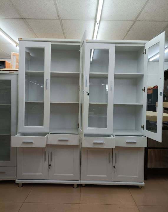 ตู้โชว์-havana-160-cm-model-fl-800-b-set-duo-ดีไซน์สวยหรู-สไตล์เกาหลี-8-บานเปิด-4-ลิ้นชัก-สินค้าขายดี-แข็งแรงทนทาน-ขนาด-160x40x186-cm