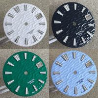 【YF】 2023 New Fashion Wave Stripe Watch Dial 28.5mm Green Luminous Faces Fit for NH35 NH36 4R 7S Movement Men Parts