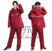 YH-1688（9สี）New Alitech ชุดกันฝน เสื้อกันฝน สีกรมท่า มีแถบสะท้อนแสง รุ่น หมวกติดเสื้อ Waterproof Rain Suit