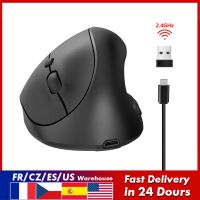 ZZOOI HXSJ X10 2.4G Wireless Vertical Mouse Ergonomic Mice 2400DPI 3-gear Adjustable DPI Built-in 600mAh Rechargeable Lithium Battery Gaming Mice