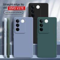 เคสซิลิโคนของเหลวสำหรับ VIVO V27E 5G เคส V27Pro โปร V27 VIVOV27 E VIVOV27 V 2 7แบบตรงขอบทีพียูอ่อนและยืดหยุ่นกันกระแทกแบบเรียบง่าย