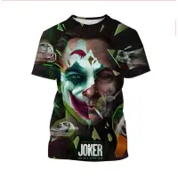 (in stock) Joker Face 3D printed T-shirt for mens casual street short sleeved clown pattern fashion summer T-shirt versatile top T-shirt (free nick name and logo)