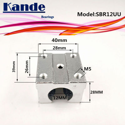 Kande แบริ่ง4ชิ้น Sbr12 Sbr12uu Uu Sbr12ตลับลูกปืนแบบเปิดบล็อก Cnc สไลด์สำหรับ12มม Sbr12คู่มือเชิงเส้น12มม Sme12uu Sme Sbr