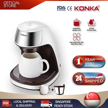 KONKA Coffee Maker Machine Portable Home Mini Automatic Drip Office Cafeteira  Eletrica Tea Easy Operation Free Coffee Cup