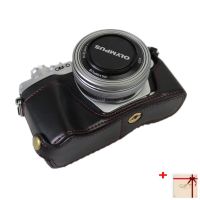 Leather Camera Half Case Cover For Olympus PEN-F EM5 EM10 OM-D E-M5 E-M10 Mark II III IV E-PL10 E-PL9 E-PL8 E-PL7 with clean pen Shoes Accessories Sho