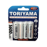 ถ่านชาร์จ Toriyama AA 1.2V 1600 mAh แพค 4 ก้อน ของแท้ ของใหม่