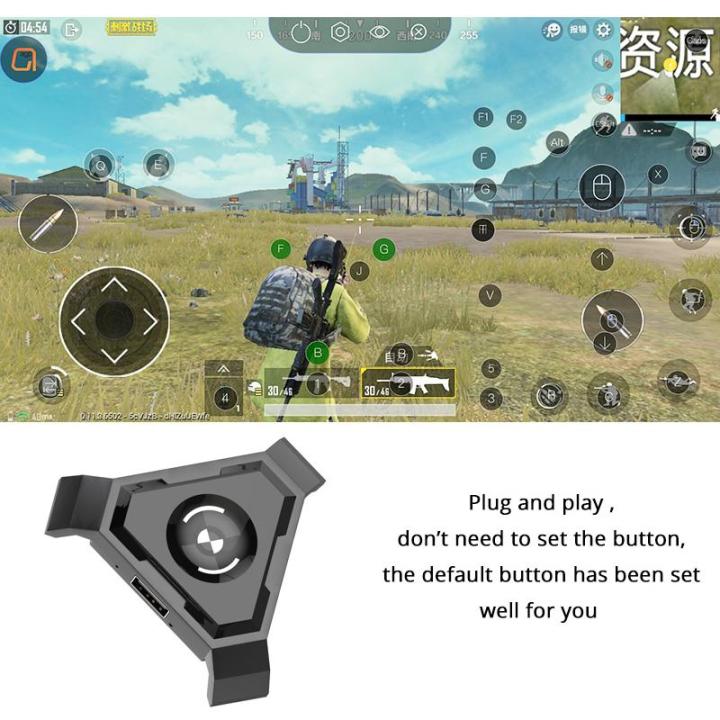 ว่าง-yh-pubgแป้นเกมโทรศัพท์มือถือcontrollerคีย์บอร์ดเล่นเกมสายพร้อมหัวแปลงอะแดปเตอร์สำหรับandroidโทรศัพท์pcตัวแปลงบลูทูธ