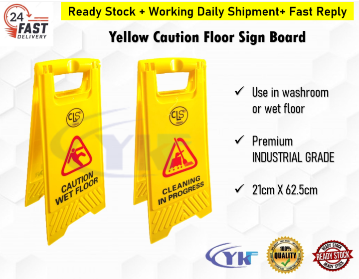 Cleaning Signboard Yellow Caution Wet Floor Sign Board Lazada