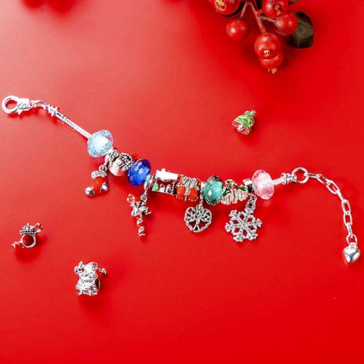 christmas-bracelet-making-kits-jewelry-making-charm-with-necklace-pendant-beads-charms-string-for-bracelets-diy-craft