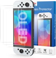 Mooroer Screen Protector for Nintendo Switch OLED Model Clear Protection Film Anti-Scratch Bubble-Free Glass Film 0.25 mm