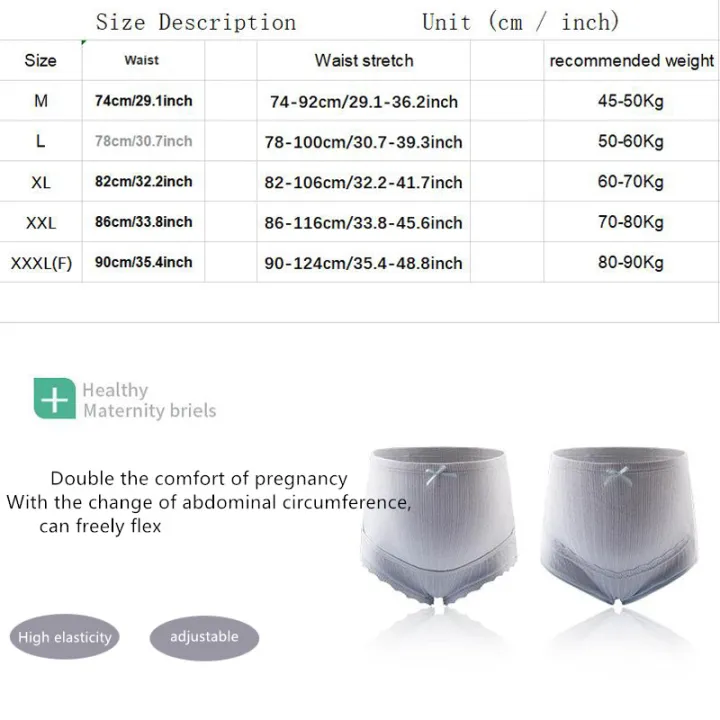 3 Pcs maternity Pregnant Women Cotton Panties Lace Underwear For Women's Plus Size High Waist Adjustable comfy Underwears ready stock