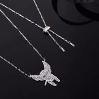 S925 Sterling Silver Inlaid Zircon Flying Piggy Necklace Personality Fun Fashion Wild Luxury Brand Monaco Jewelry