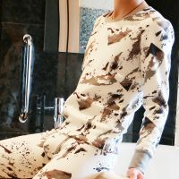 [Free ship] shipping mens thermal with fleece and thick star printing winter autumn clothes long johns suit H625