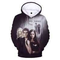 Sudaderas con capucha de The Vampire Diaries 3D para hombre y mujer, ropa de calle con estampado de película de terror, Jersey informal de gran tamaño a la moda