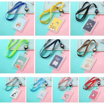 【CW】 28GD Cartoon Plastic Bus ID Card Holder Badge Retractable Reel Neck Lanyard