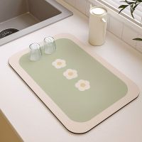 【DT】hot！ New Absorbent Non-slip Counter Desktop Soft Coaster Sink Draining