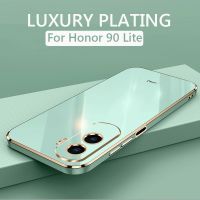 เคสมือถือชุบโลหะทรงสี่เหลี่ยมหรูหราระดับไฮเอนด์สำหรับ Honor 90 Lite Honor90 Lite Pro Honor90 Pro ฝาหลังซิลิโคนกันกระแทก