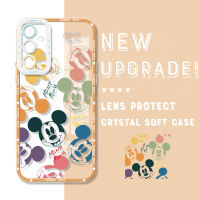 คลุมทั้งหมด Casing Ponsel นิ่มคริสตัลการ์ตูนมิกกี้มินนี่เม้าส์กันกระแทกของแท้4G สำหรับ Samsung Galaxy A24เคสมือถือใสปกป้องกล้อง