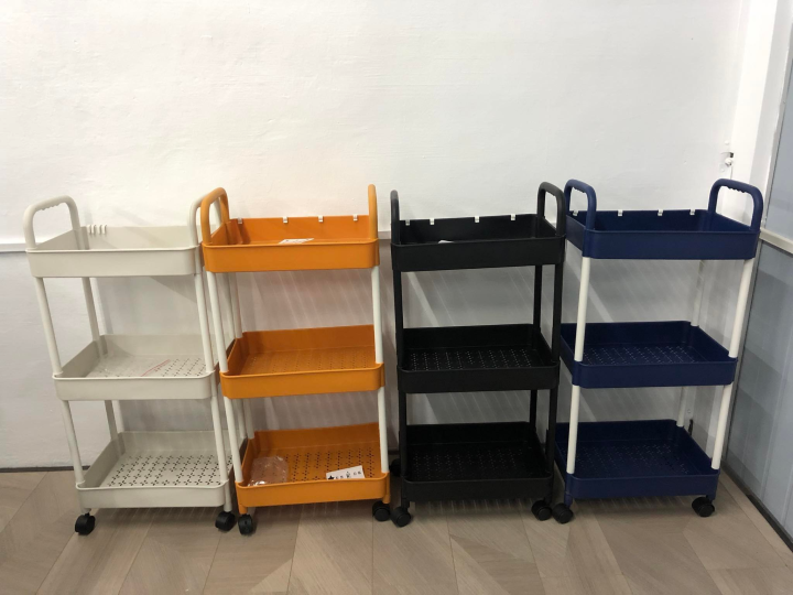 3layer Storage Rack Trolley Cart (WHITE,MUSTARD,NAVYBLUE,BLACK) Lazada PH