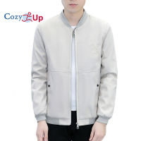 Cozy Up Fashion Long Sleeve Bomber Jackets Stand Collar Solid Color Pocket Polyester