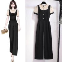 COD DSFGRDGHHHHH Korean Black Summer Short Sleeve Dress Jumpsuit