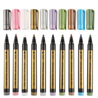 STA 10Colors Metallic Highlighter Markers Pen Writing Marking CeramicPlasticGlassSteelWoodClothes Design Mark DIY Scrapbook