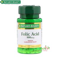 Natures Bounty Folic Acid Maximum Strength 800 mcg 250 Tablets ฟอลิค แอซิด 250 เม็ด