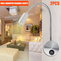 2 pcs Wall Lamp Bedside Working Study Reading Lamp Wall lamp sconces Wired LED Lamp 360 Rotation Flexible Spotlights Night light