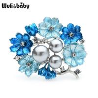 【YF】№▥  Wuli baby Big Enamel Brooches Alloy Rhinestone Weddings Banquet Brooch Pins Gifts