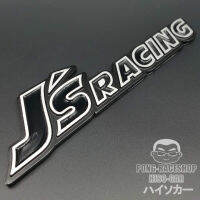 LOGO 3D โลโก้ JS Racing เรสซิ่ง สีดำ 1อัน ผลิตจากอลูมิเนียม มีกาวในตัว HONDA CITY JAZZ BRIO AMAZE BRV MOBILIO CRV CIVIC ACCORD VTEC FIT HRV