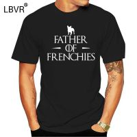 2021 เสื้อยืดพิมพ์ลาย Father Of Frenchies French Bulldog แฟชั่นสไตล์ฝรั่งเศสสําหรับผู้ชาย QAJF