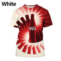 Coca-Cola Coke (สต็อกเพียงพอ) Cool Red Hiphop 3D Print Women Men Summer Shirt Casual short sleeve 50คุณภาพสูง size:S-5XL